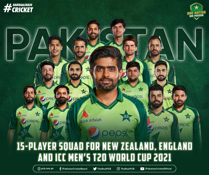 Here’s the T20 Squad of Pakistan for ICC Men’s World Cup 2021! Brand